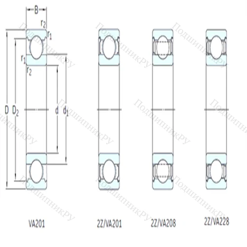 Подшипник шариковый радиальный 6215/VA 201