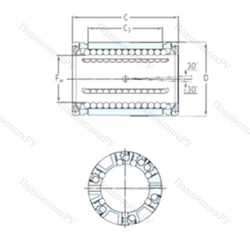 Подшипник шариковый линейный LBCD 16 A