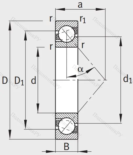 Однорядный шариковый подшипник 7315 B XL TVP