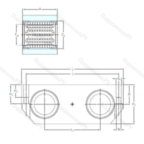 Подшипник шариковый линейный LTDR 25-2LS