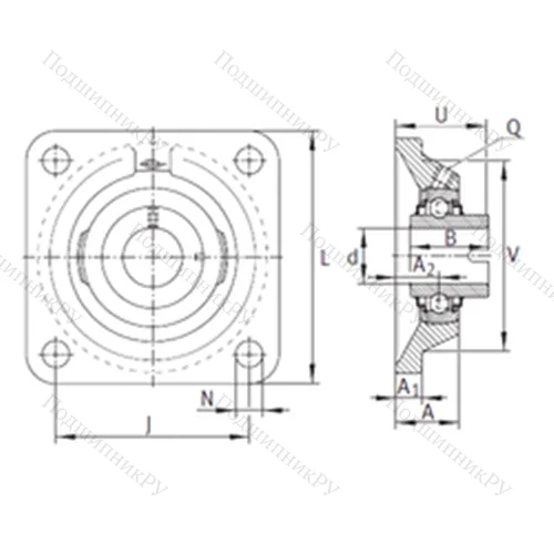 Подшипниковый узел шариковый радиальный RCJL 35-N