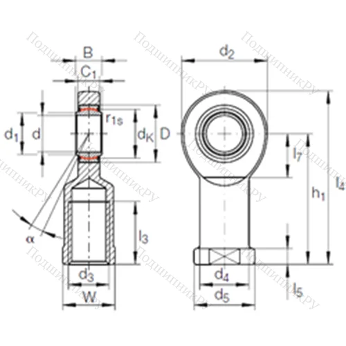 Подшипник скольжения сферический GIR 17 UK