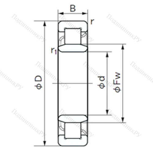 Подшипник роликовый радиальный NU 1011