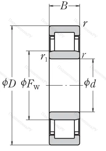 Роликовый цилиндрический подшипник NJ 310 EW C 3 от производителя  NSK