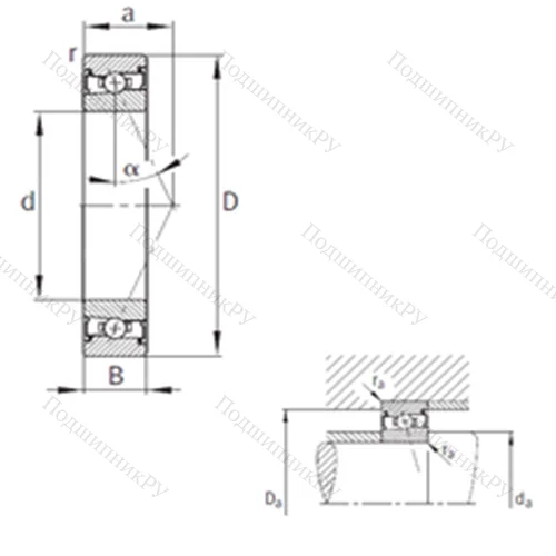 Подшипник шариковый радиально-упорный HSS 71902-E-T-P 4S