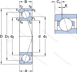 Подшипник 71916 CE/P 4AH 1