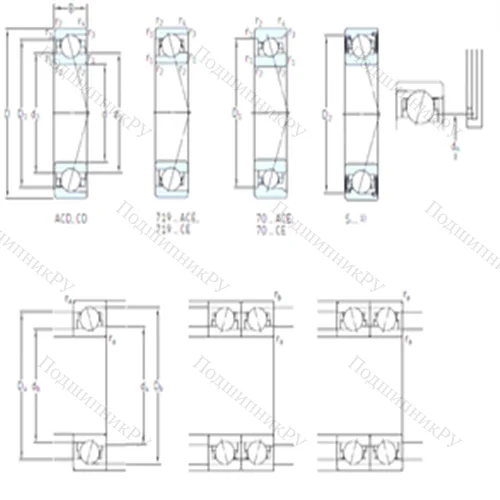 Подшипник шариковый радиально-упорный S 7009 CE/HCP 4A