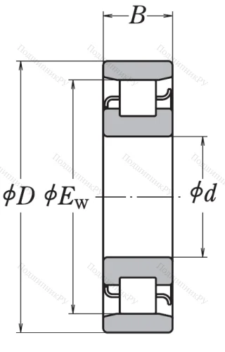 Роликовый цилиндрический подшипник N 206 W от производителя  NSK
