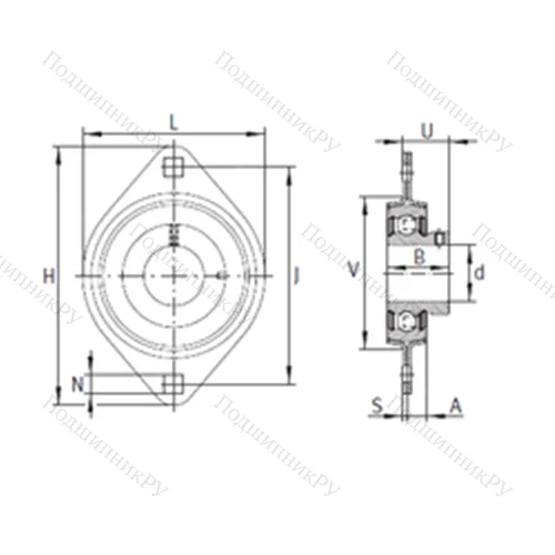 Подшипниковый узел шариковый радиальный RATY 20