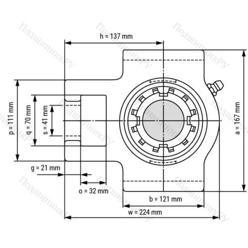 Подшипниковый узел UKT 213+H 2313 - Вал: 60 мм от производителя  LPZ