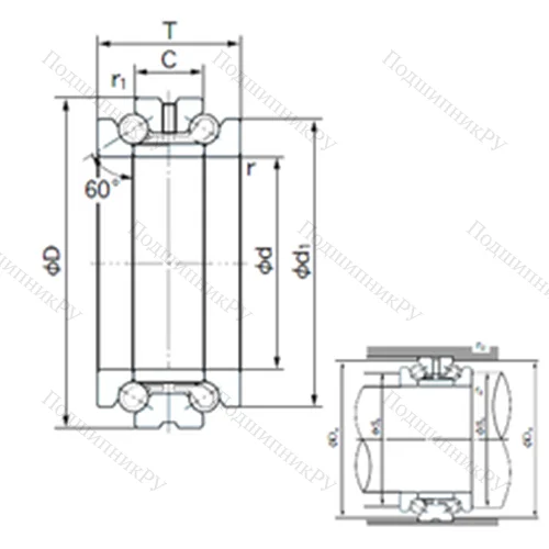 Подшипник шариковый упорно-радиальный 50TAD 20