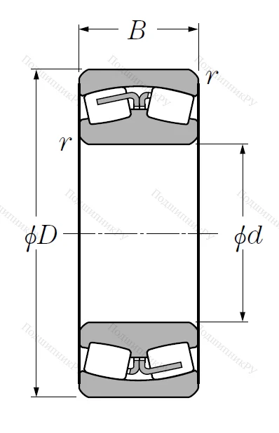 Сферический роликовый подшипник 22213 B (EA) D 1 C 3