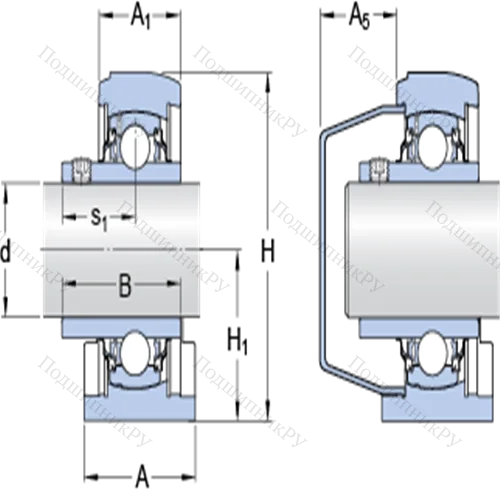 Стационарные подшипниковые узлы типа Y (литой корпус с коротким основанием, крепление стопорными винтами) SYFWK 1.3/8 LTA