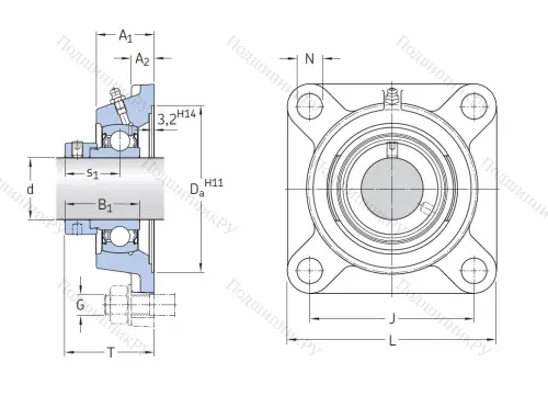 Подшипниковый узел FY 25 FM в Улан-Удэ