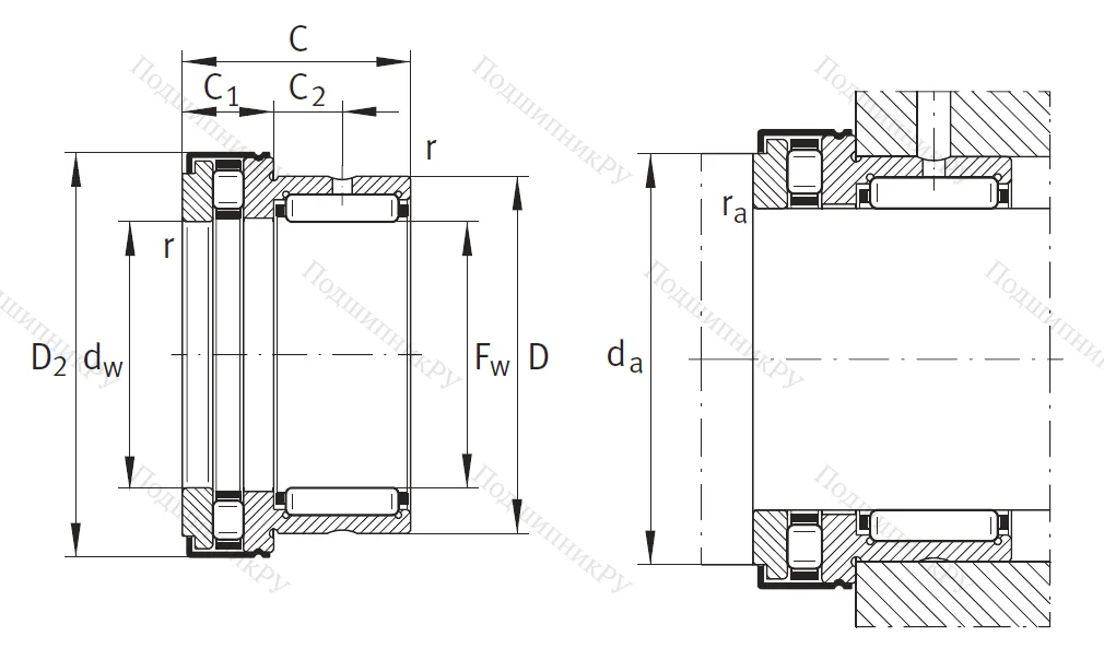 Комбинированный подшипник NKXR 40 Z XL