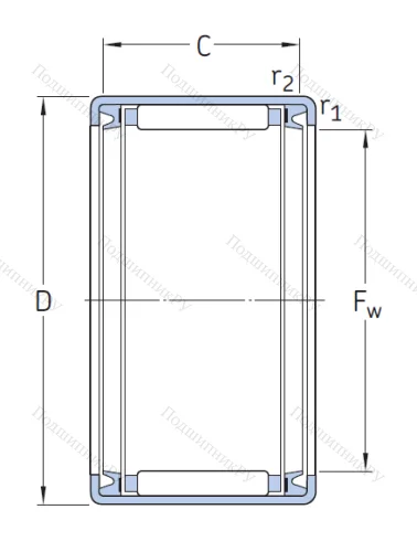 Игольчатый подшипник HK 1616 2RS от производителя  SKF