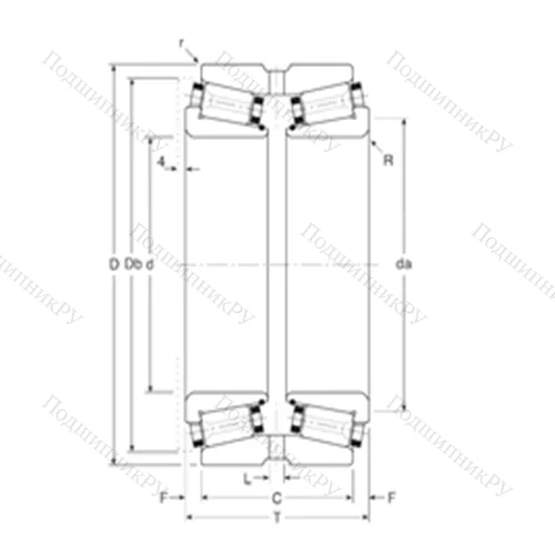 Подшипник роликовый радиально-упорный 101040/101080G