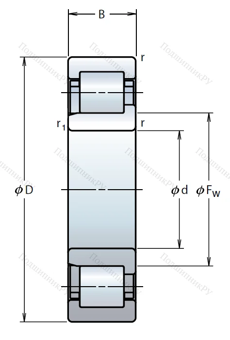 Роликовый цилиндрический подшипник NJ 310 EW