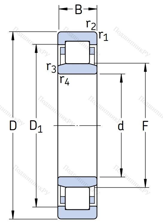 Роликовый цилиндрический подшипник NU 211 ECP