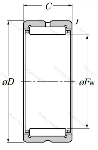 Игольчатый подшипник NK 20/16 R от производителя  NTN