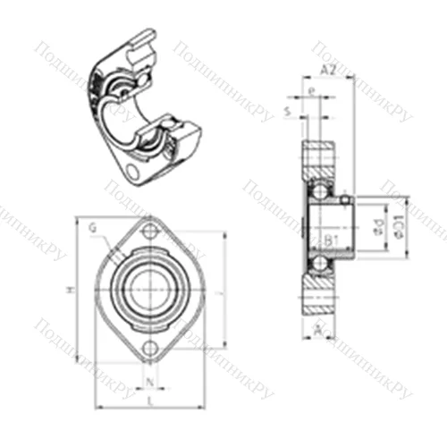Подшипниковый узел шариковый радиальный USFD 203