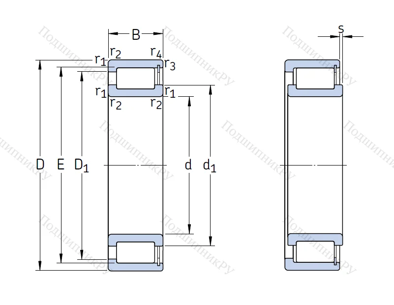 Роликовый цилиндрический подшипник NCF 1876 V