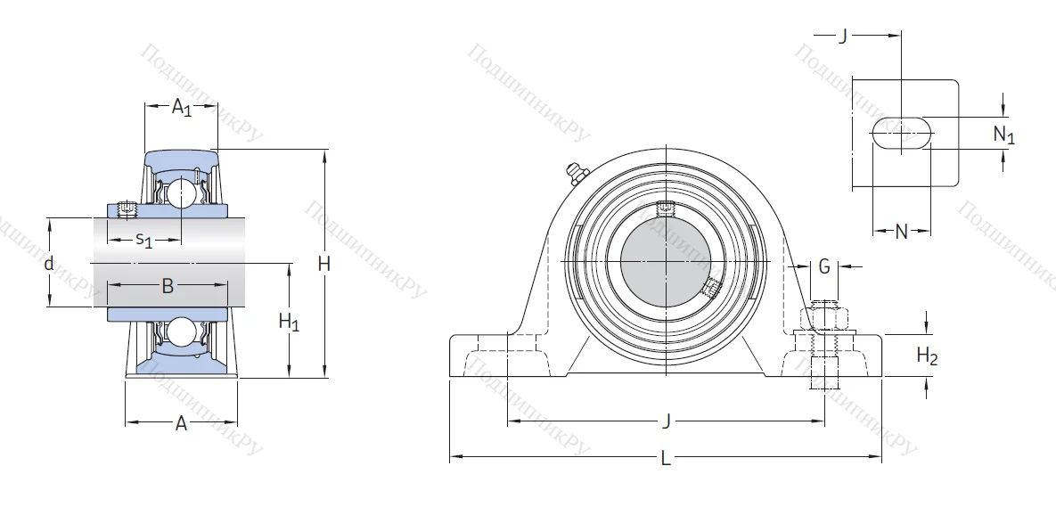Подшипниковый узел SY 50 TF