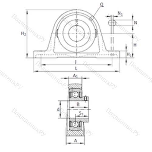 Подшипниковый узел шариковый радиальный PAKY 1-3/16