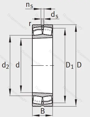 Сферический роликовый подшипник с конической посадкой на вал 22211 E 1 XL K C 3 от производителя  FAG
