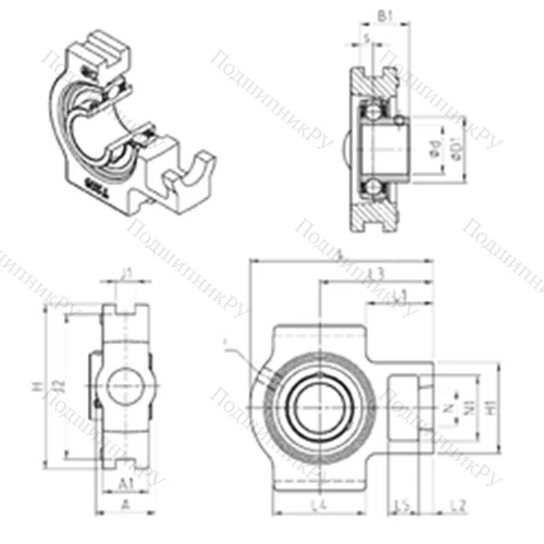 Подшипниковый узел шариковый радиальный UST 209