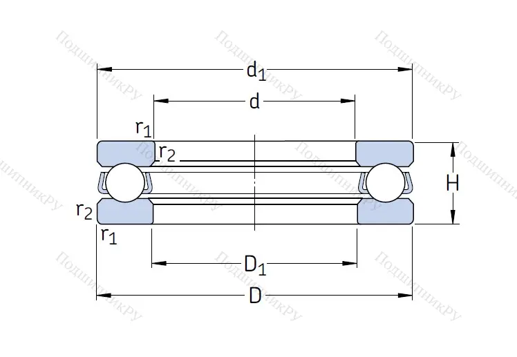 Упорный шариковый подшипник 51104