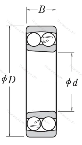 Двухрядный шариковый подшипник 2211 K 2RS TNG C 3 от производителя  NSK