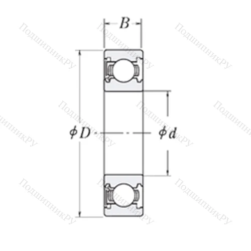 Подшипник шариковый радиальный MJ 3/4-RS