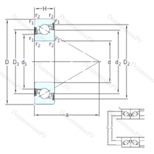 Подшипник шариковый упорно-радиальный BSD 55100 CG-2RZ