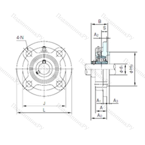 Подшипниковый узел шариковый радиальный UCFCX 11