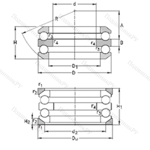 Подшипник шариковый упорный 54215-MP+U 215