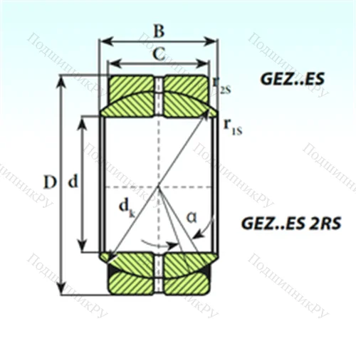 Подшипник скольжения сферический GEZ 44 ES