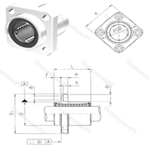 Подшипник шариковый линейный LMEKP 25UU