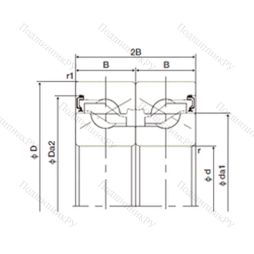 Подшипник шариковый упорно-радиальный спаренный 15TAB 04DB-2NK