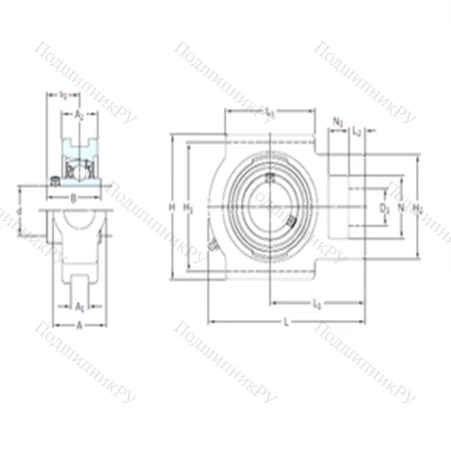 Подшипниковый узел шариковый радиальный TU 50 TF