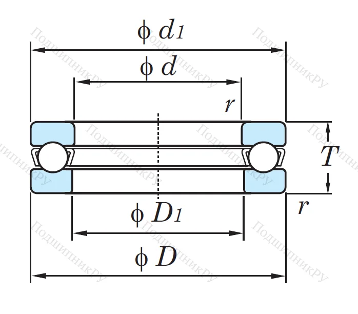Упорный шариковый подшипник 51213