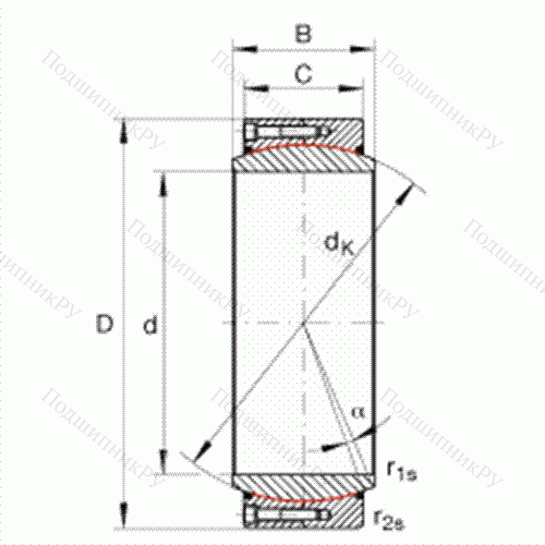 Подшипник шарнирный GE 320-DW-2RS 2