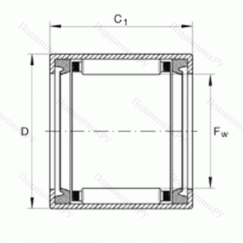 Подшипник роликовый игольчатый с одним наружным штампованным кольцом SCH 1414-PP